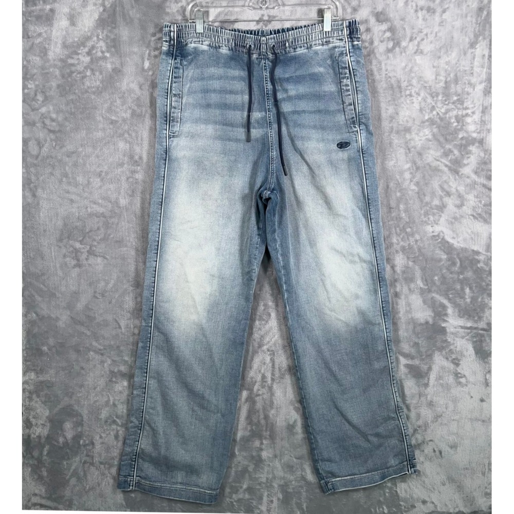 Diesel Martians Track Denim Pantd Mens Large Sweat Y2K Baggy Drawstring 34x31